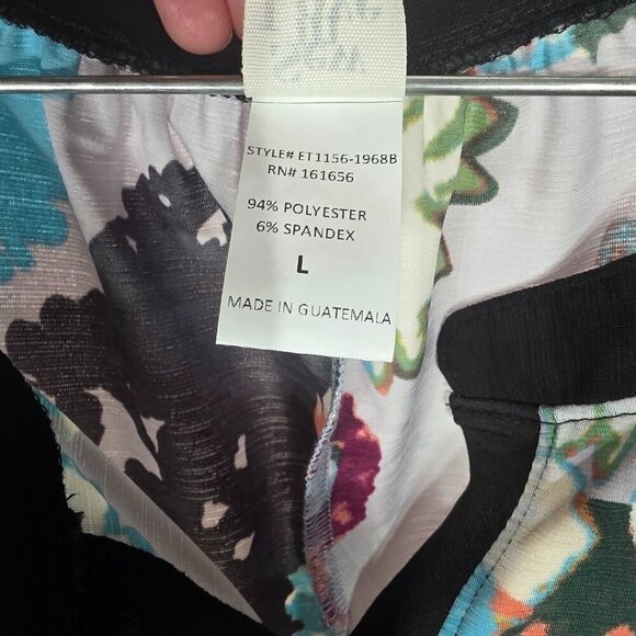 Sew in Love Woman's Short Sleeve Floral Blouse Size Large - Picture 5 of 7